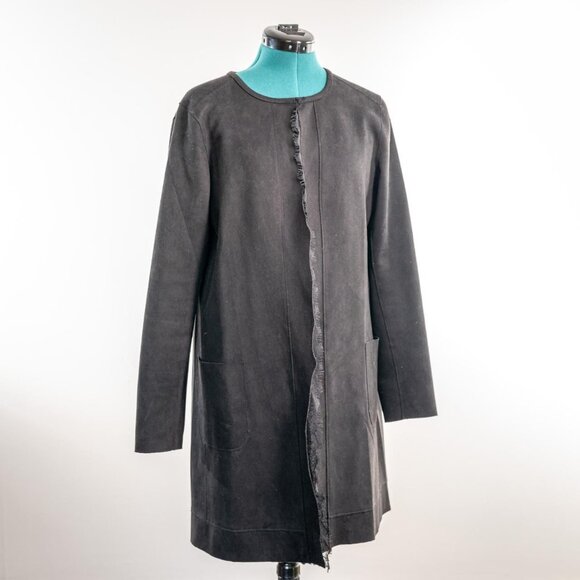 Duster Jacket Black Long Sleeve Minimal Size Medium - Picture 1 of 3